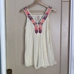 NWT Red Camel tank top with embroidered neckline